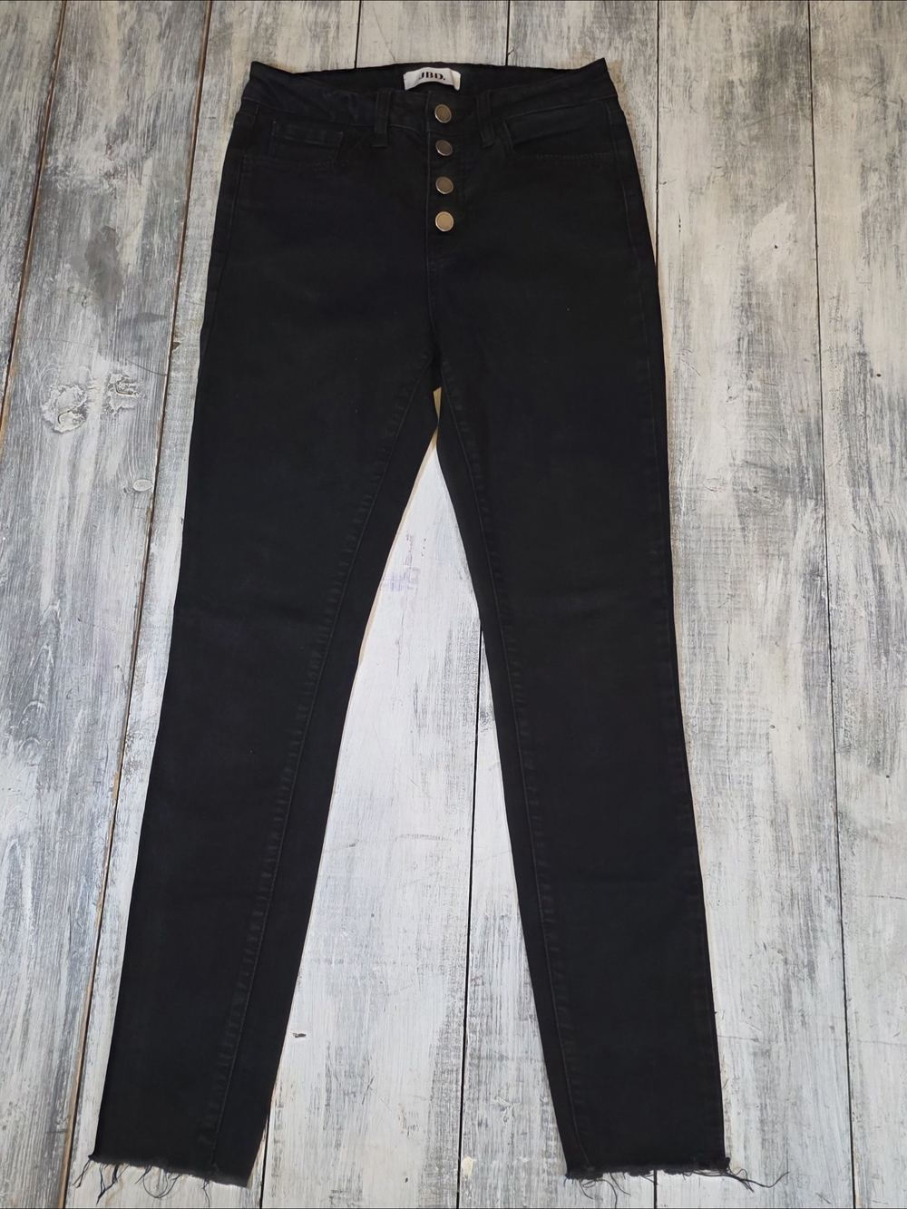 Just Black Denim JBD High-Rise Black Button-Fly Skinny Jeans sz 27